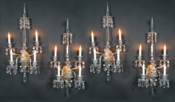 Baccarat <br> Ensemble de quatre Appliques en Cristal