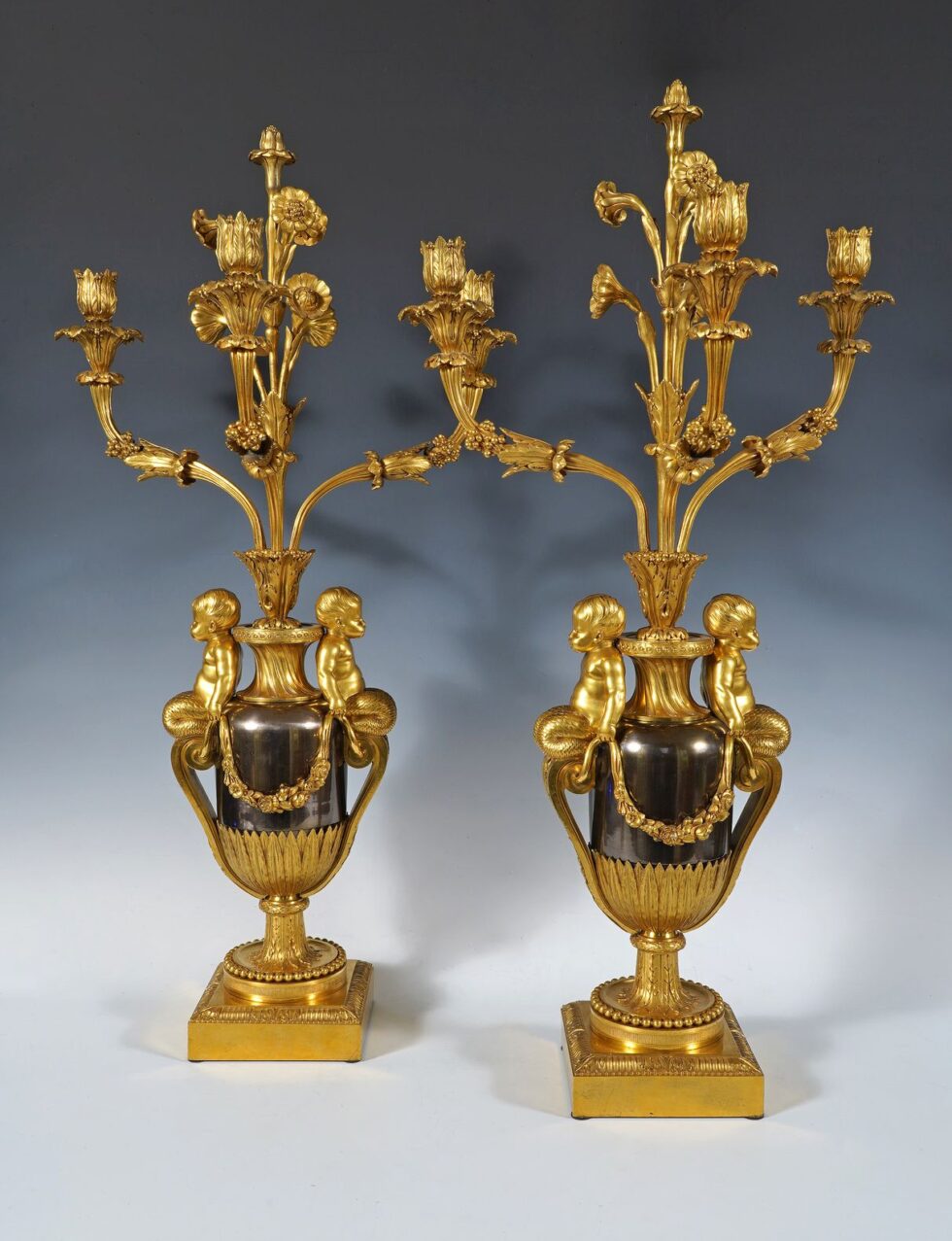 Maison Millet <br/> Pair of “Tritons” Candelabras
