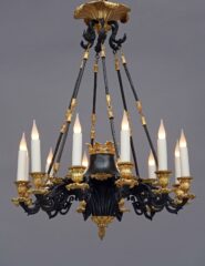 Lustre Louis-Philippe en bronze doré et patiné – Tobogan Antiques – Antiquaire Paris 8ème-7