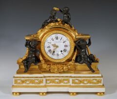 Pendule Couronnement de la Science par A-E Beurdeley – Tobogan Antiques – Antiquaire Paris 8ème-13