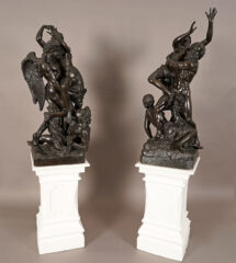 Paire de Bronzes Enlèvement de Proserpine et Borée enlevant Orythie – Tobogan Antiques – Antiquaire Paris 8eme-19