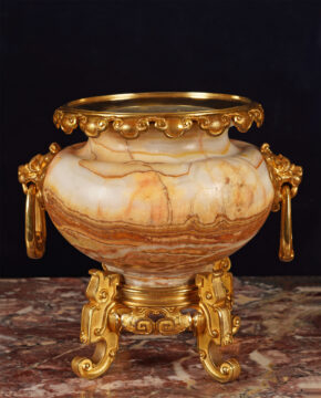 Coupe japonisante en onyx et bronze doré par H. Journet – Tobogan Antiques – Antiquaire Paris 8eme-3