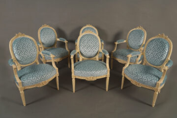 J.B. III Lelarge <br/> Rare ensemble de six fauteuils en cabriolet