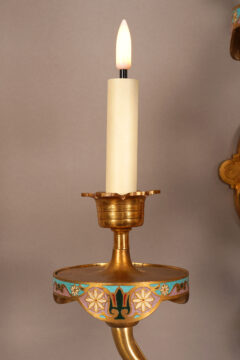 Paire d&rsquo;appliques en bronze et email cloisonne orientalisant – Tobogan Antiques – Antiquaire Paris 8eme-4