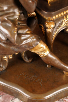 Sculpture en bronze La partie de boules par P-L Détrier – Tobogan Antiques – Antiquaire Paris 8eme-1