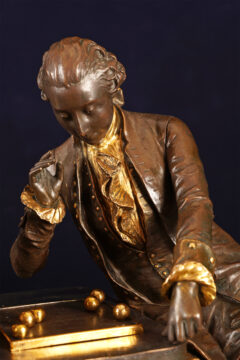 Sculpture en bronze La partie de boules par P-L Détrier – Tobogan Antiques – Antiquaire Paris 8eme-3