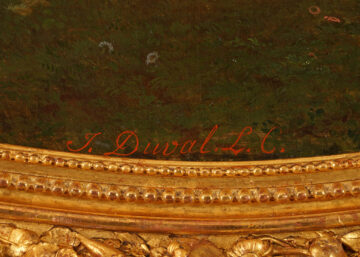 Tableau Fête galante dans un parc par J.-A. Duval Le Camus- Tobogan Antiques – Antiquaire Paris 8eme-2