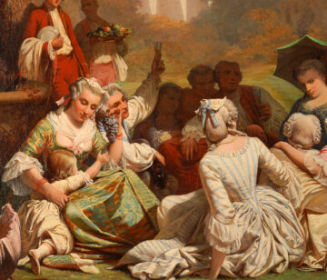 Tableau Fête galante dans un parc par J.-A. Duval Le Camus- Tobogan Antiques – Antiquaire Paris 8eme-6