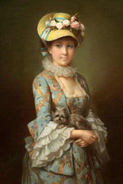 Paire de pastels représenant des Jeunes Femmes signés C.-J. Brochart – Tobogan Antiques – Antiquaire Paris 8eme-13