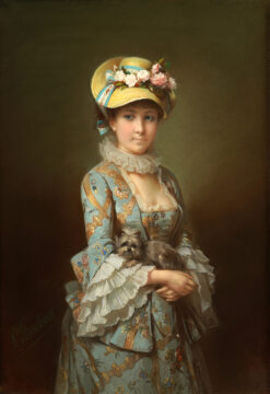 Paire de pastels représenant des Jeunes Femmes signés C.-J. Brochart – Tobogan Antiques – Antiquaire Paris 8eme-14