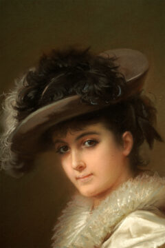 Paire de pastels représenant des Jeunes Femmes signés C.-J. Brochart – Tobogan Antiques – Antiquaire Paris 8eme-3