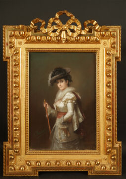 Paire de pastels représenant des Jeunes Femmes signés C.-J. Brochart – Tobogan Antiques – Antiquaire Paris 8eme-7
