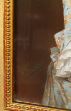 Paire de pastels représenant des Jeunes Femmes signés C.-J. Brochart – Tobogan Antiques – Antiquaire Paris 8eme-9