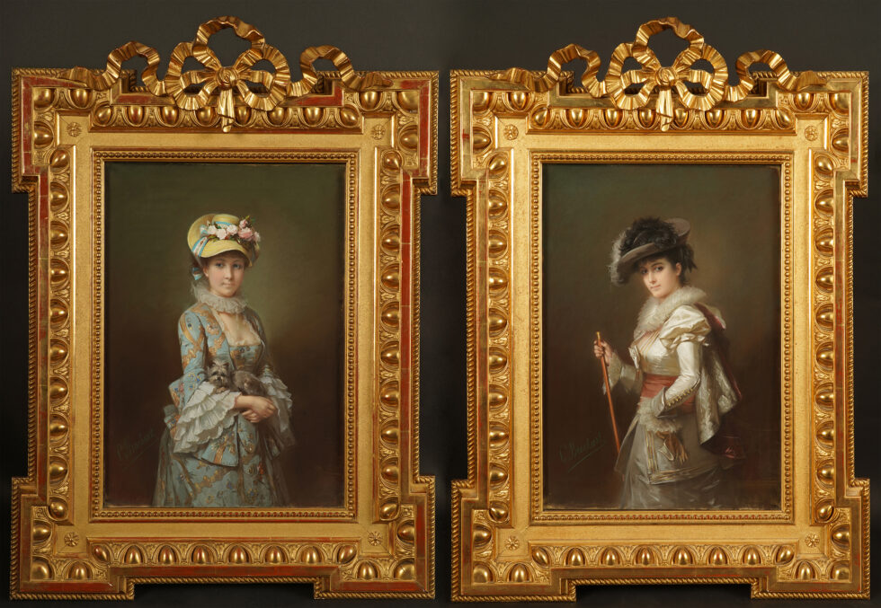 C.-J. Brochart <br/> « La jeune cavalière » et « La jeune fille au chapeau »