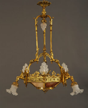 Susse & Lelievre <br/> Lustre Néo-Gothique aux Dragons
