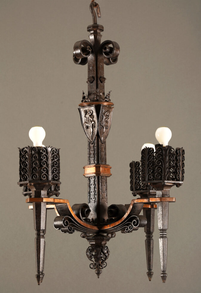 Paul Kiss <br/> Neo-Gothic Chandelier “With Salamanders”