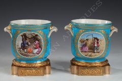pair of glass coolers sevres
