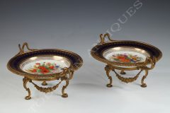 pair of mounted plates sevres