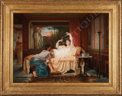 Intimist scene in a Neo-Pompeian atrium