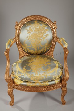 A rare gilt-wood armchair <br/> for a Boudoir