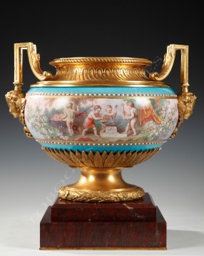 Coupe porcelaine bronze Schilt Sèvres Tobogan Antiques Paris antiquités XIXe siècle