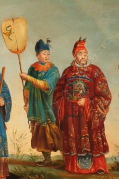 Chinoiserie peinture tableau Tobogan Antiques Paris antiquités XIXe siècle