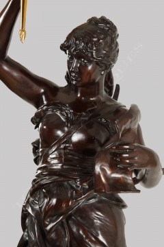 J.-F. Coutan Rare paire de torchères bronze Tobogan Antiques Paris antiquités XIXe siècle
