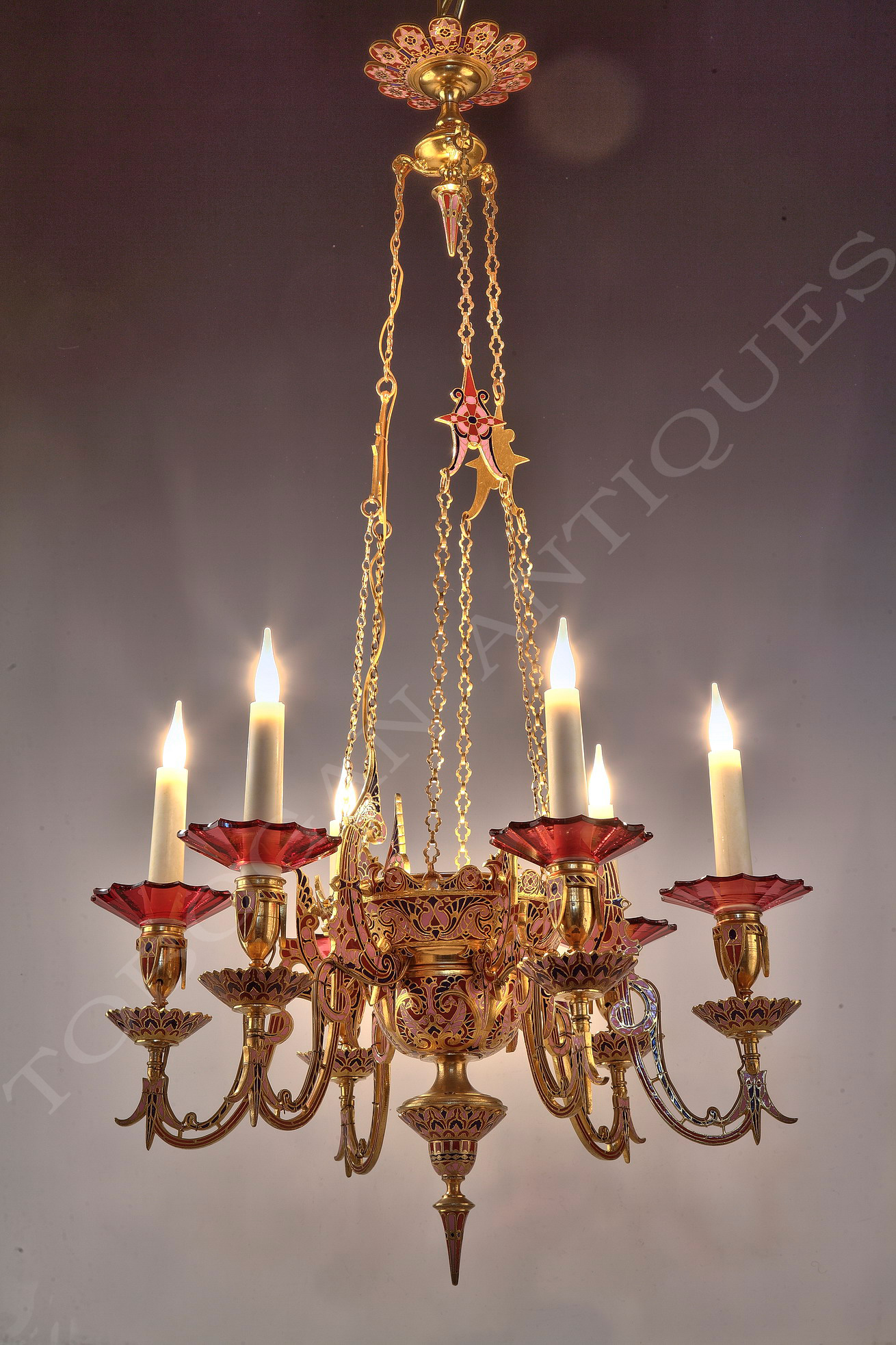 F. Barbedienne <br/> An oriental style chandelier