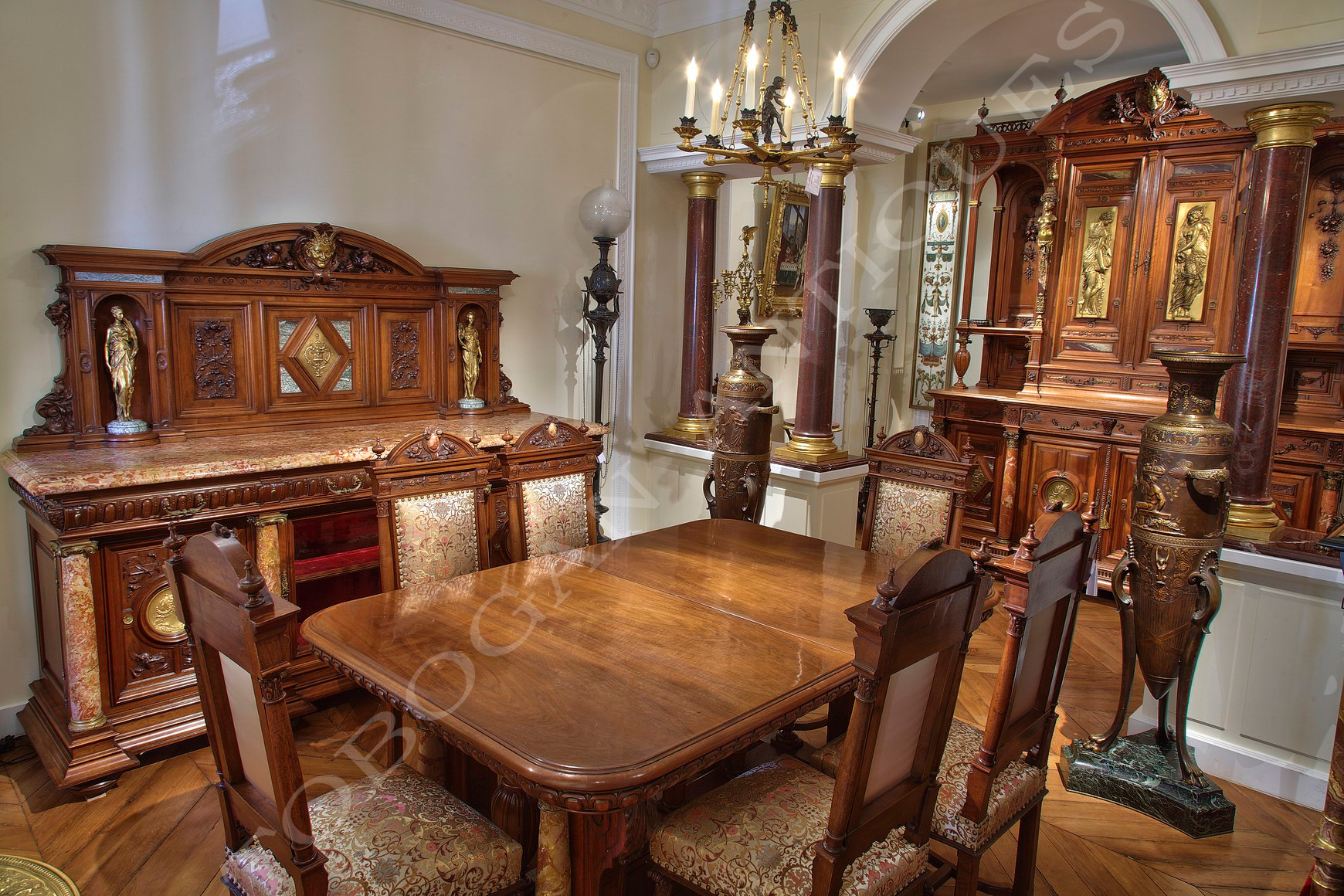 Meynard, Sévin, Barbedienne <br/> Important Neo-Renaissance Dining Room Set