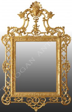 Miroir à parcloses en bois doré de style Régence - Tobogan Antiques - Antiquaire Paris
