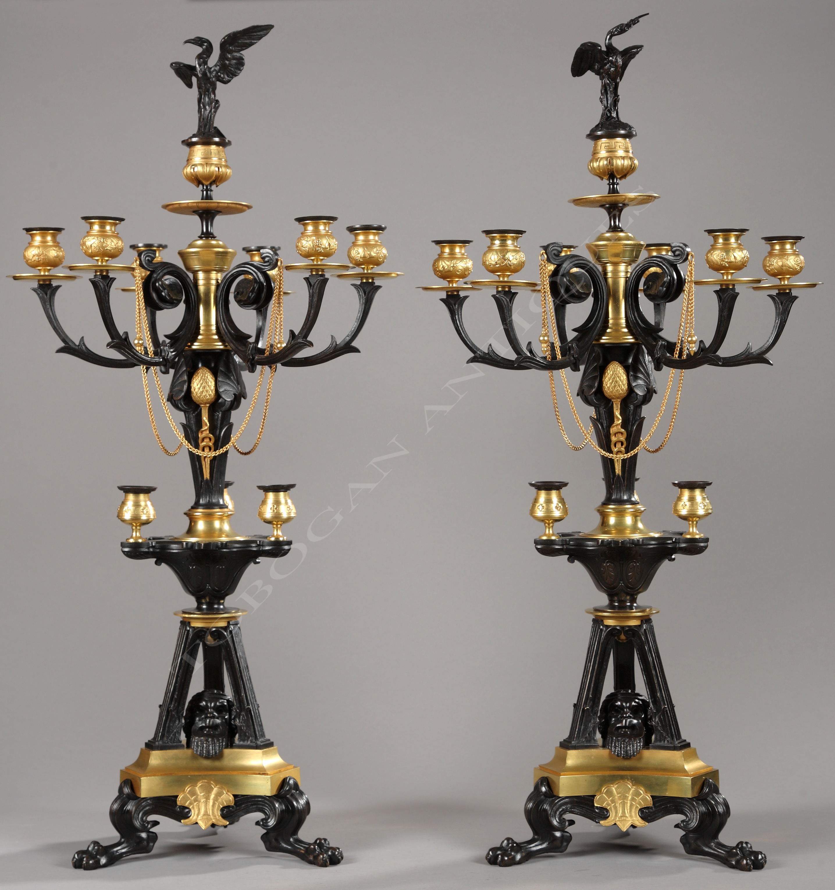 G. Servant<br />Pair of neo-Greek candelabra