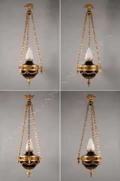 Set of 4 neo-classical ceiling lamps