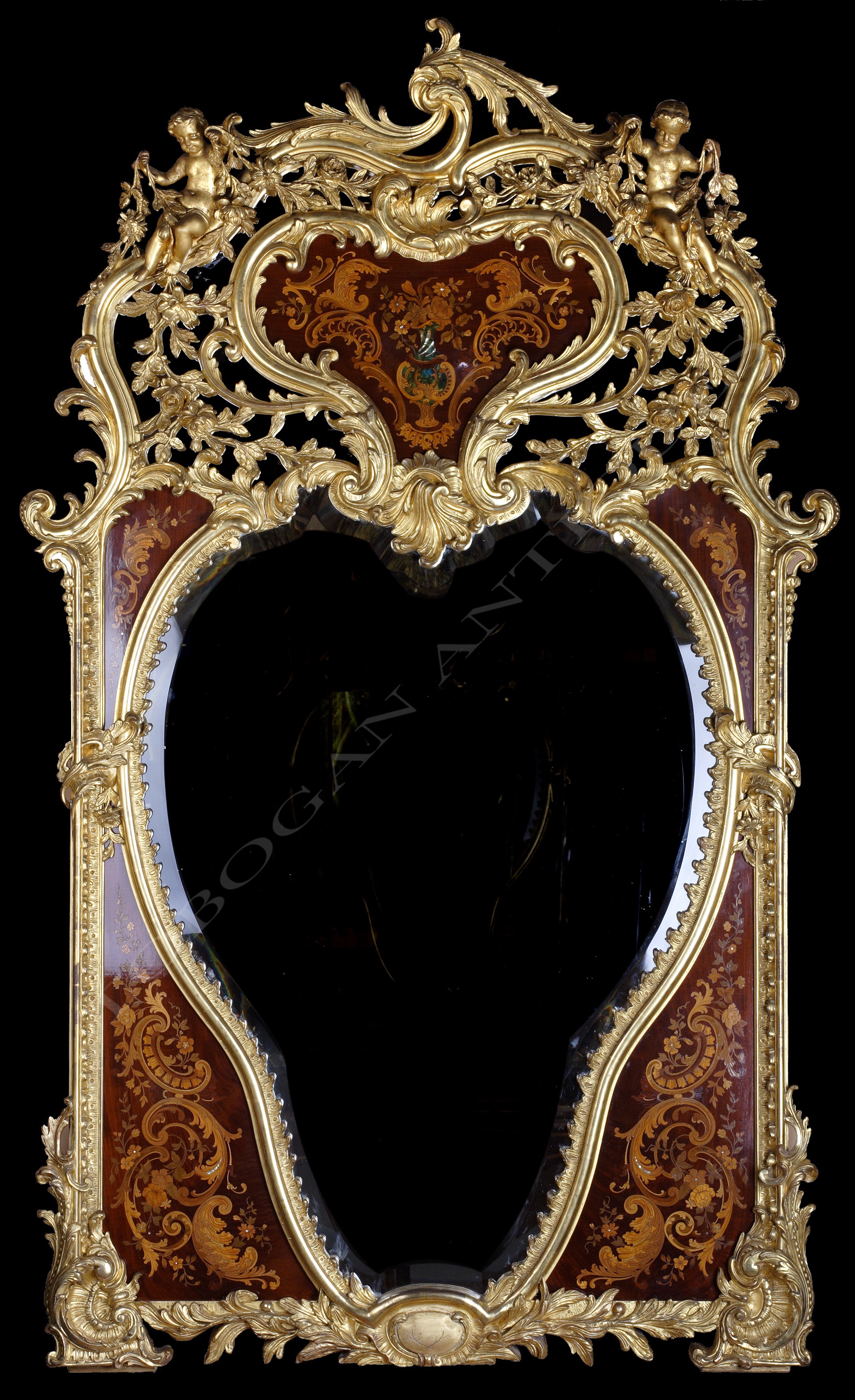 Miroir d’apparat <br/> Giltwood and Marqueterie